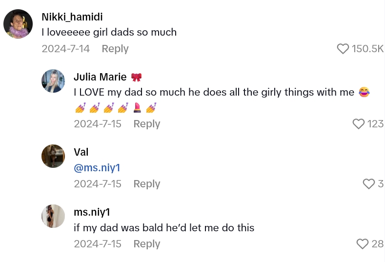 2025 08 28 18 16 46 Two Daughters Decided To Bedazzle Their Dads Bald Head, Turning The Chrome Dome Into A Full On Disco Ball