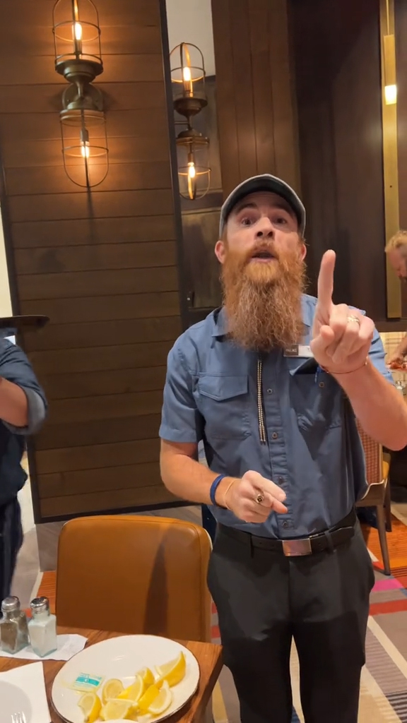 Mister Lewis being generally awful at a buffet