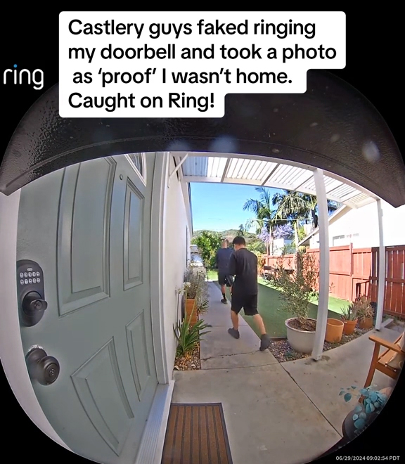 Furniture delivery guys at the doorbell