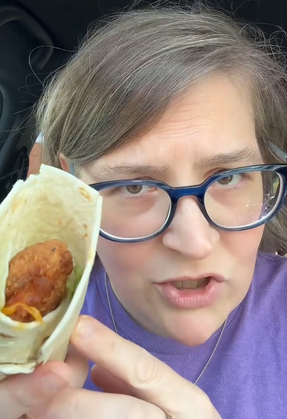 Paige reviewing a snack wrap
