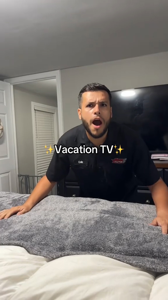 Cole describing his daughter's "vacation TV" revelation