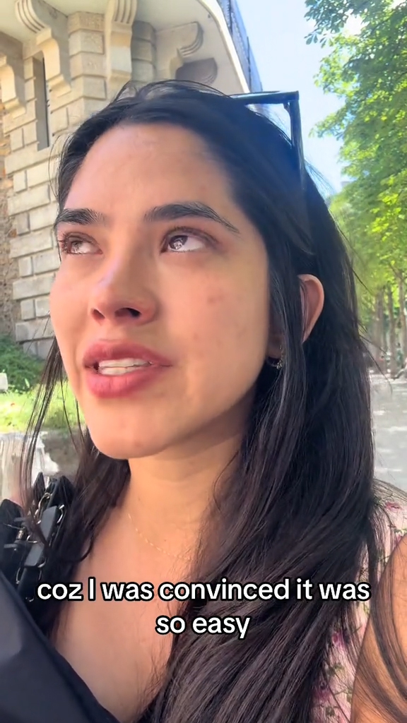 Nathalia Duques talking about her Paris scam experience