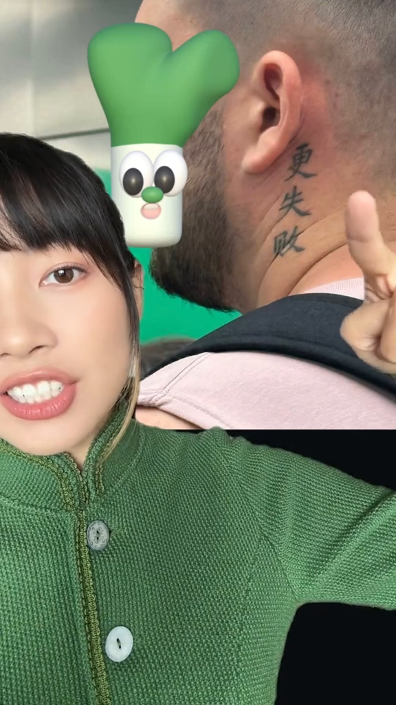 Jessie translating Chinese tattoos