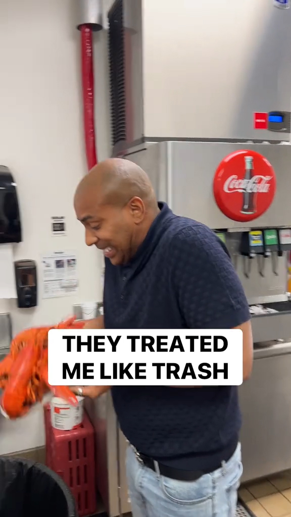 Mister Lewis being generally awful at a buffet