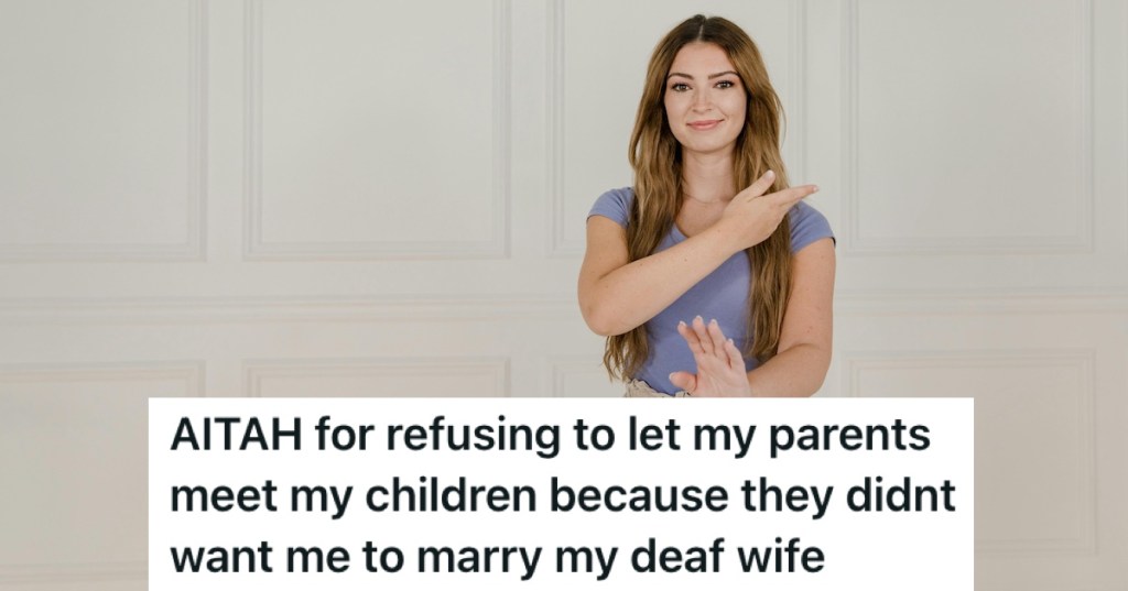 A woman speaking in sign language