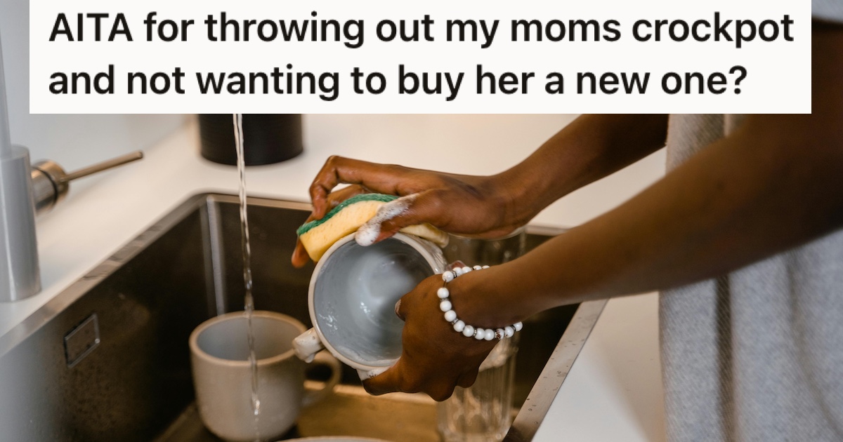 A woman washing dishes