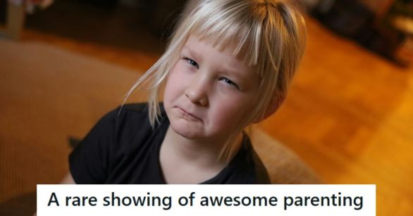 10-year-old girl giving her mom a mean look after getting in trouble