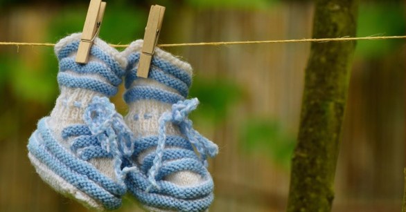 Knitted baby boy shoes