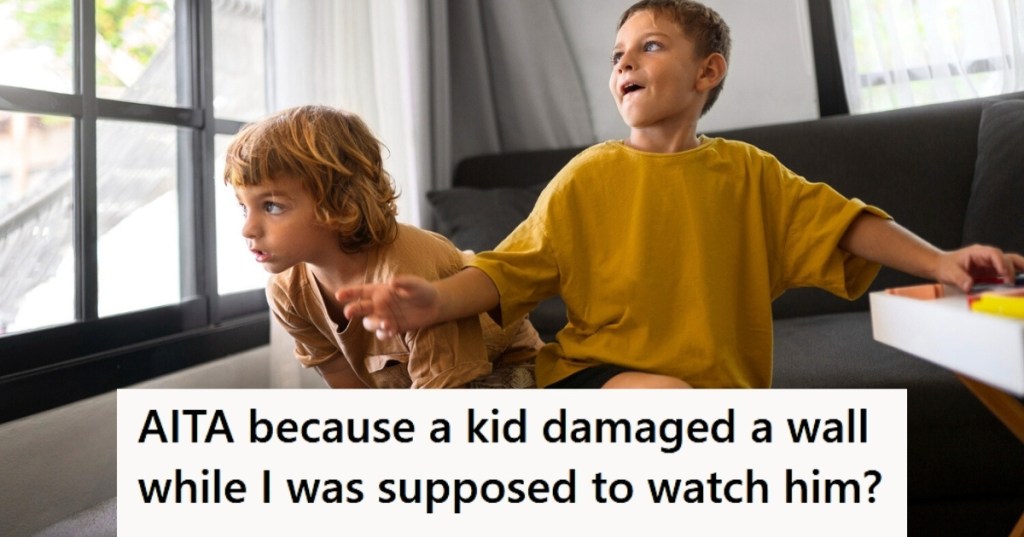 Boys playing indoors