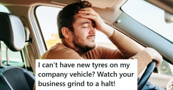 Frustrated man in car