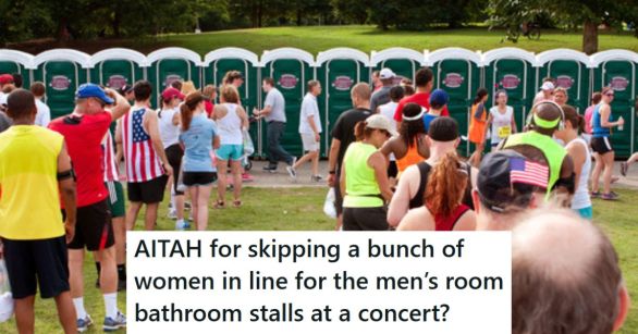 People in line for the bathroom