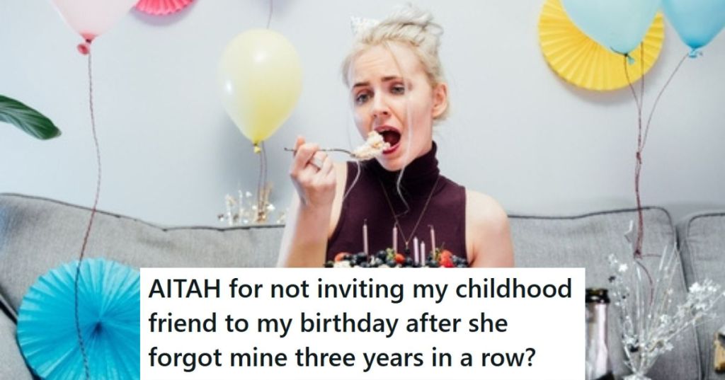 Sad woman eating birthday cake