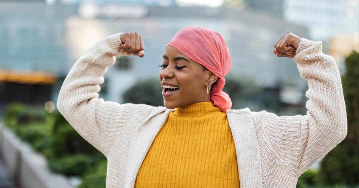 Latino Cancer Patient Flexing