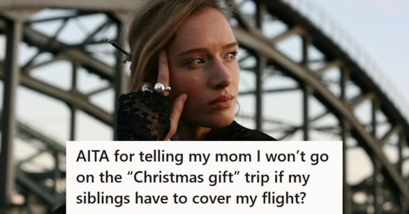 Woman thinking about whether to go on the family trip or not