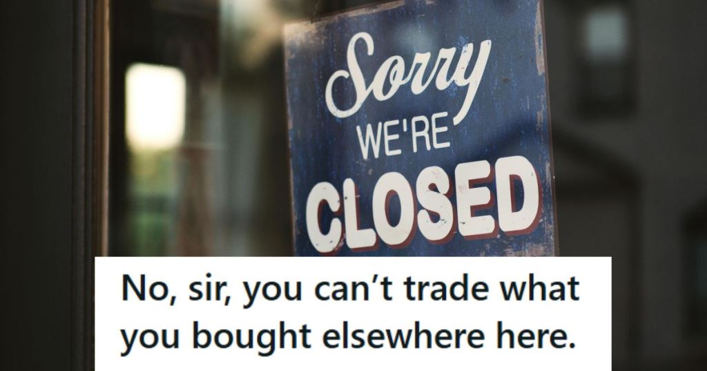 Store closed sign in the window of an outpost location