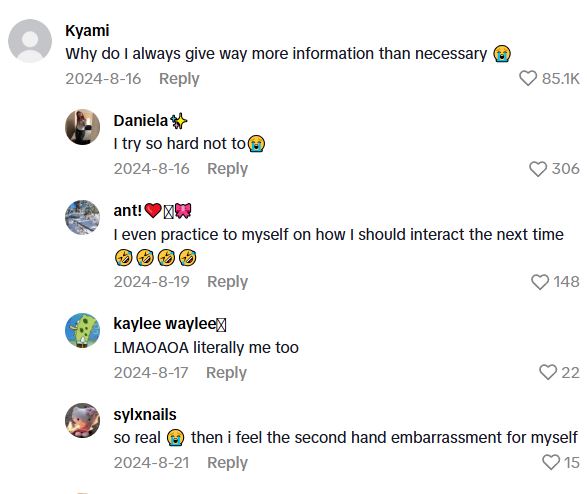 Comment 1 76 A Simple Interaction At The Park Made This TikToker Realize How Awkward She Is And That She Overshares With Strangers