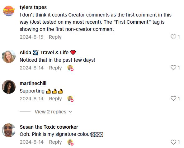 Comment 2 44 TikTok Eliminated The Pinned Comment Feature, But This Creator May Have Found An Alternative