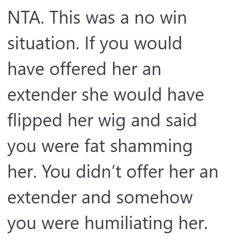 Comment 3 48 Overweight Passenger Told A Flight Attendant She Was Humiliating Her By Not Offering A Seatbelt Extender, And Making Her Ask For One