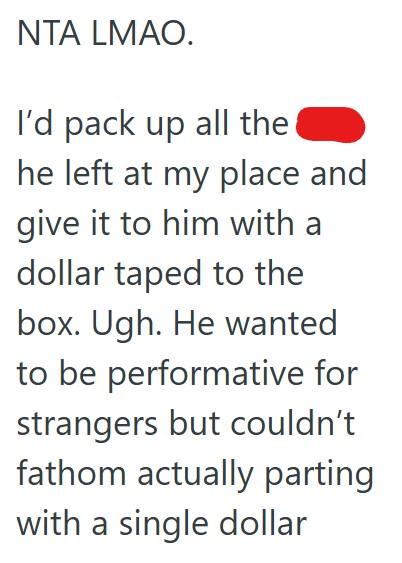 Comment 3 83 Her Boyfriend Asked To Be Paid Back A Dollar That He Spent On Her Coffee, So She Got Upset And Is Thinking About Breaking Up With Him