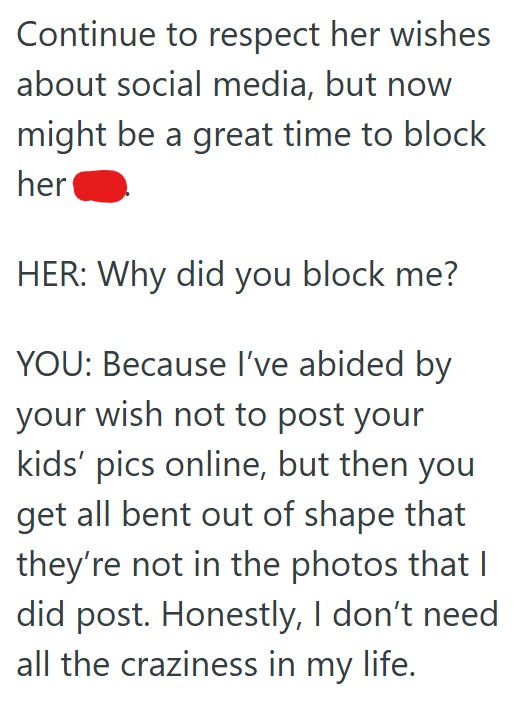 Comment 4 50 Biological Mom Said Not To Post Pictures Of Her Kids Online, So This Stepmom Posted A Picture Of Her Own Kids Without Her Stepkids. Now Their Mom Is Angry About That Too.