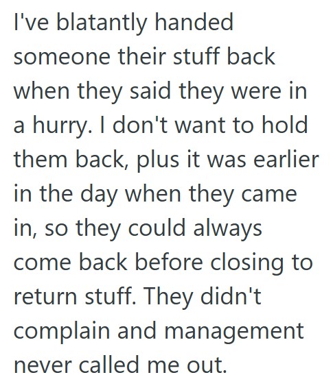 Comment 5 2 A Customer Came In To Return Multiple Items, But She Only Brought The Receipt, So This Retail Worker Had To Type Every UPC  In Manually While The Customer Complained