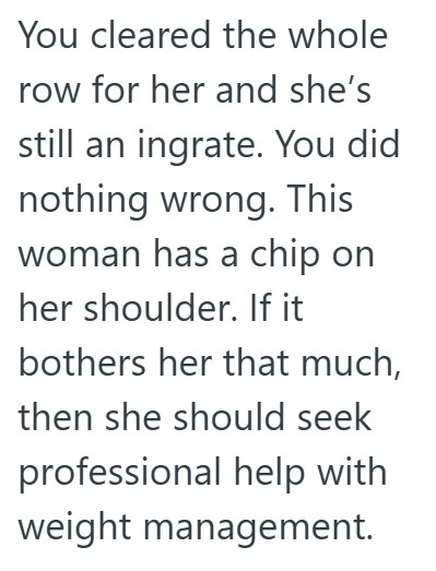 Comment 5 21 Overweight Passenger Told A Flight Attendant She Was Humiliating Her By Not Offering A Seatbelt Extender, And Making Her Ask For One