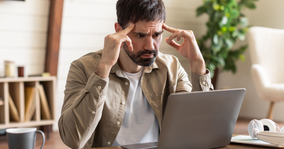 Man trying to concentrate
