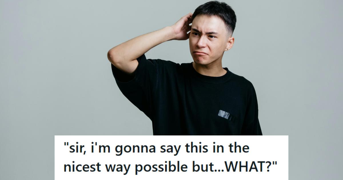 Man in black shirt very confused by a question