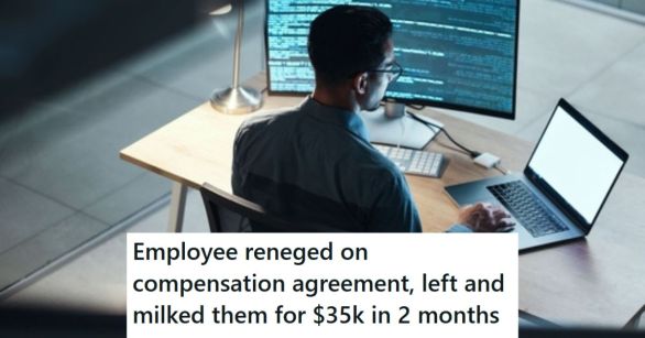 IT worker at two computer screens