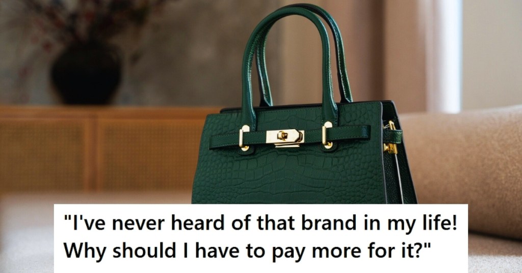 Designer bag indoors