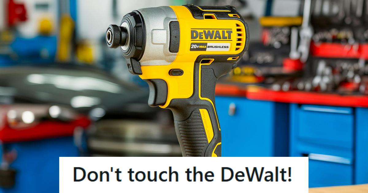 DeWalt drill sitting on top of a counter in a store