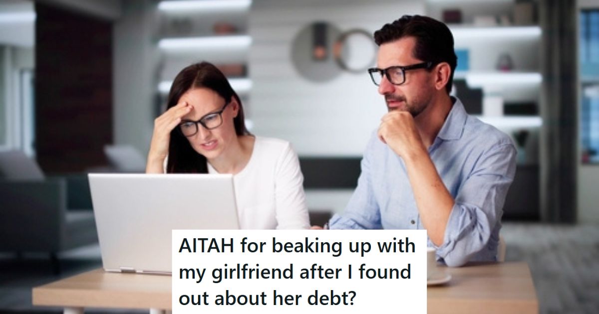 His Girlfriend Was Lying To Him About Her Finances For Years, And Now That She Admitted To Having Lots Of Debt, He Broke Up With Her Stressed couple looking at finances