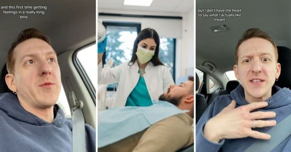 Man talking about dentist