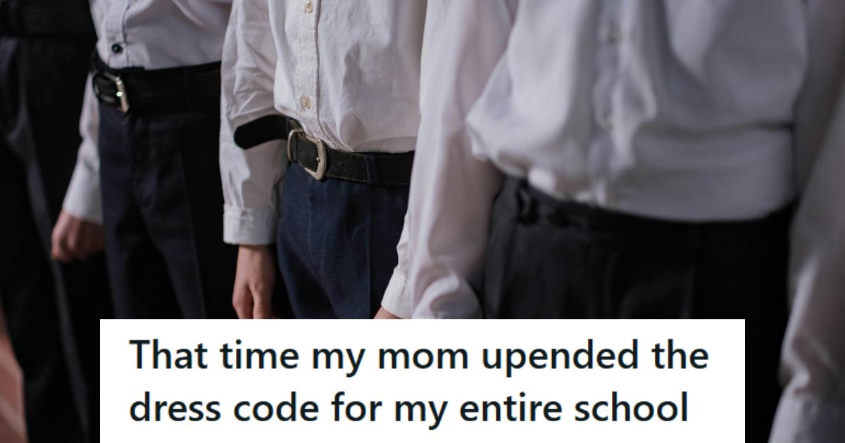 Boys lined up all wearing their school uniforms