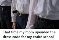 Mom Got Tired Of Cleaning And Ironing Her Son’s White Button Down Shirts, So She Found A Loophole And Changed The Uniforms For The Entire School