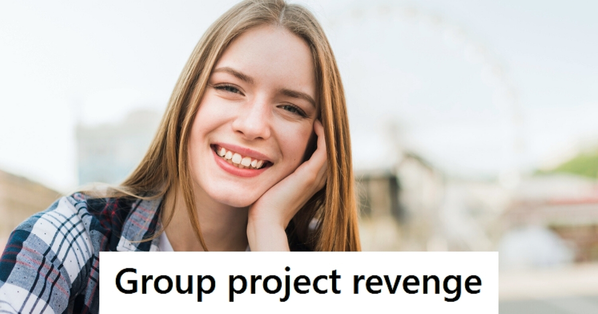 Group Project Members Expected Her To Do Everything Because They Were Male Athletes, But She Only Did Her Part And Let Them Fend For Themselves Young woman smiling outside