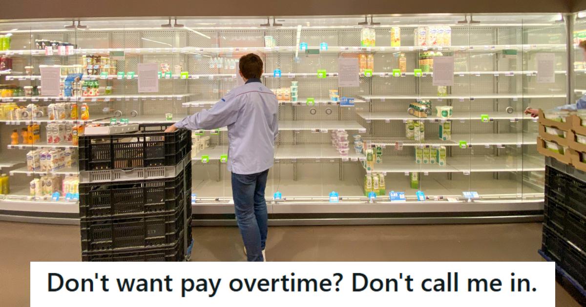 Man called in on his day off to stock the frozen food