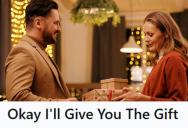 Wife Handed Husband A Pre-Wrapped Anniversary Gift To Give Her, So He Swapped It With A Macaroni Bracelet And Let Her Open It At Dinner