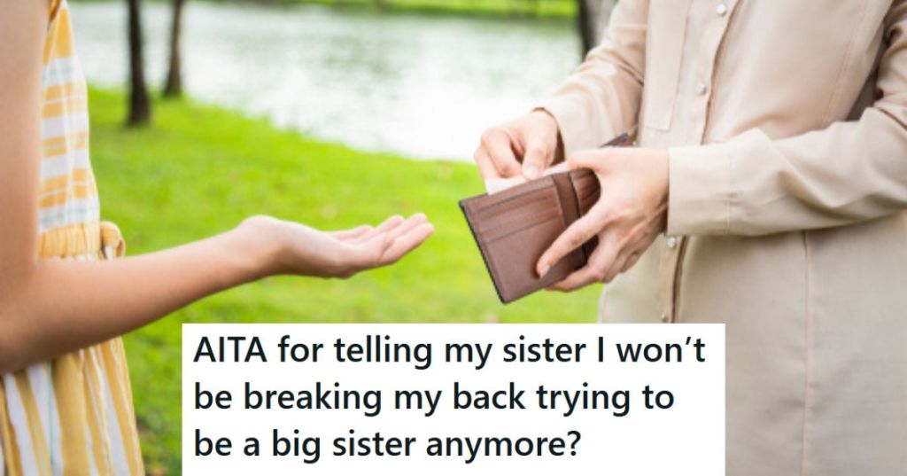 Woman holding her hand out for money