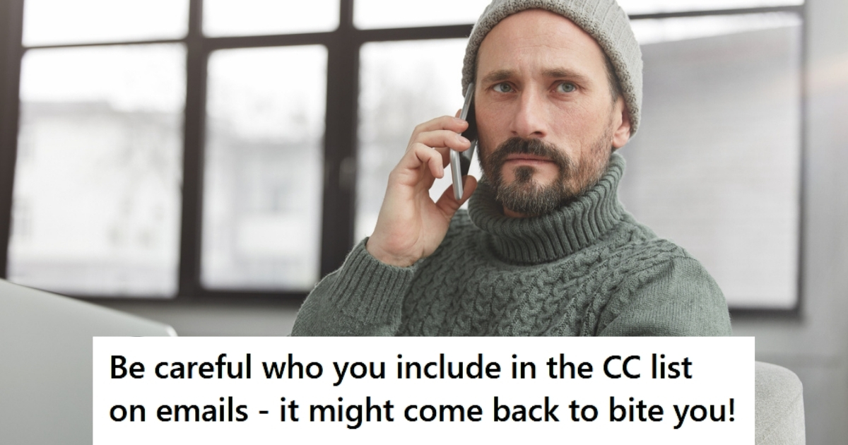 Man wearing gray on the phone