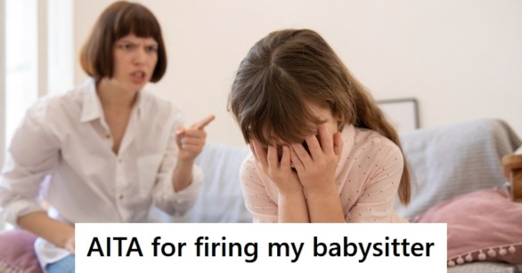 Mother scolding her daughter