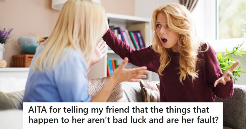 Blond women arguing indoors