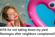 Her Yard Flamingos Make Her Happy, But After Her Neighbor Posted Them On Facebook, Other People Agreed She Should Take Them Down