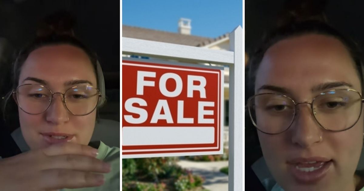 Woman talking about house prices