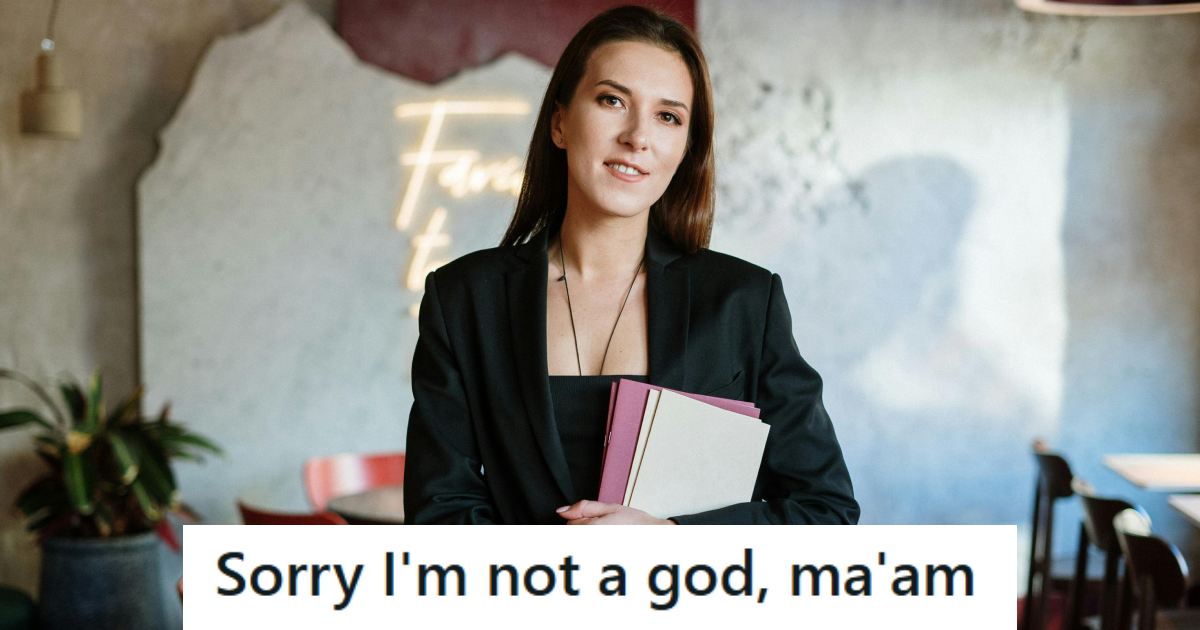 Woman standing inside of a business that's not open yet