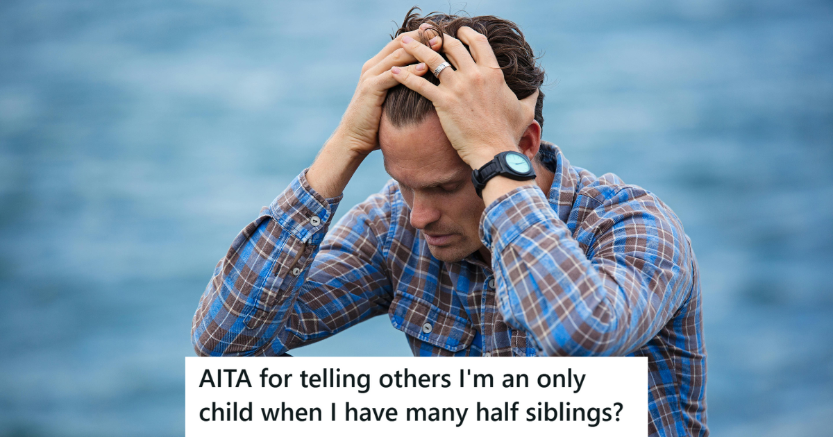 His Parents Had Multiple Marriages And Many Kids, But He Wasnt Close To Anyone So He Disowned His Half Siblings And Told Everyone That Hes An Only Child Man in blue stripped shirt sitting by the sea