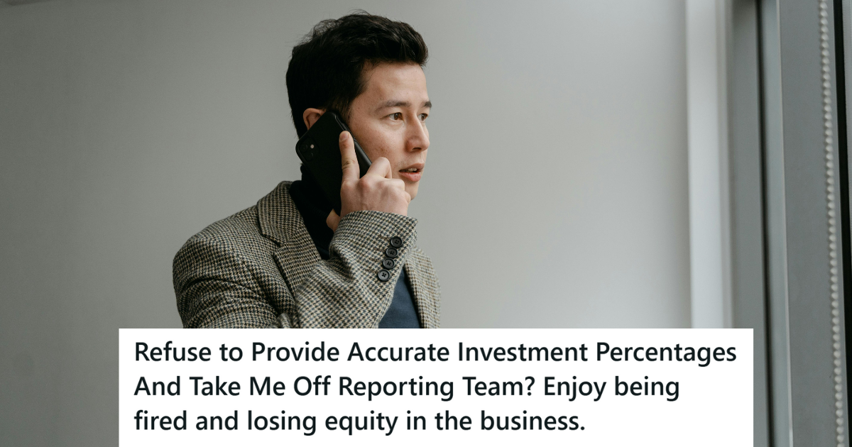 Man in brown suit talking on call