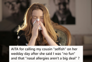 Her Cousin Wanted Her To Dance With Her On Her Wedding Day, But She Was Struggling Due To Her Allergies