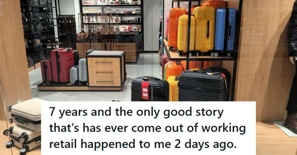 Luggage for sale in a travel goods store in the mall