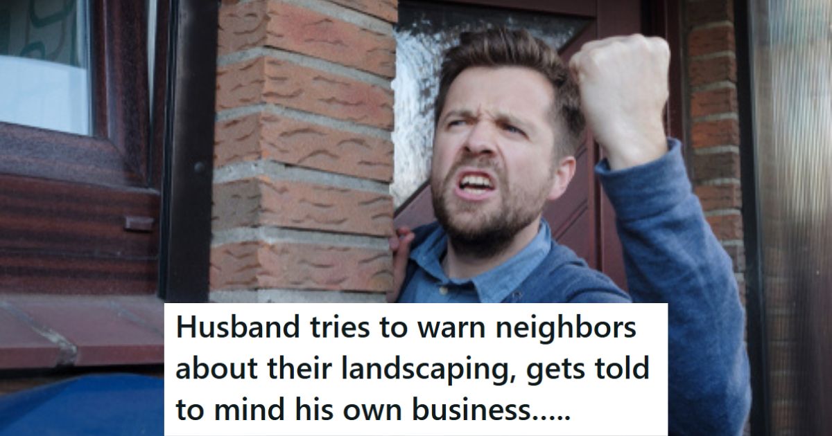 Angry neighbor at the door